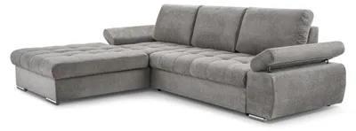 Produktbild von Masseno Ecksofa SANDRO mit Schlaffunktion L-Form, Sofa mit Bettkasten, Wohnzimmersofa, Couch, Soffa, Bettsofa, Couchgarnitur- Grau, ARAGON 90