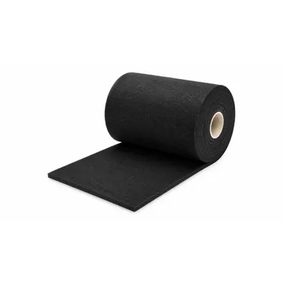 Immagine prodotto di Striscia di gomma 5 m x 150 mm x 6 mm, gomma SBR nera, tappetino antiscivolo, smorzamento delle vibrazioni, tagliabile su misura