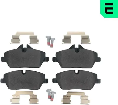 Produktbild von OPTIMAL BP-12232 Bremsbeläge Satz Vorne Bremsklötze für BMW 1 Schrägheck (E87) 1 Schrägheck (E81) 2 Active Tourer (F45) für MINI Schrägheck (R56)
