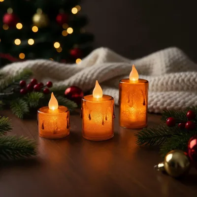 Obrázok produktu pre Sada LED sviečok – teplá biela – plast – 3 ks / sada