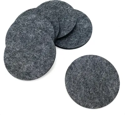 Produktbild von heimtexland ® Tischdeko Filz Tischset Bestecktasche Glasuntersetzer Tischdekoration Platzset Besteckhalter Untersetzer Typ846 Dunkelgrau Meliert Glasuntersetzer 6er Pack