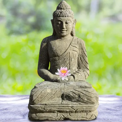Produktbild von Stonox Buddha Figur Karawal Basanit frostbeständig 84x72x120 cm