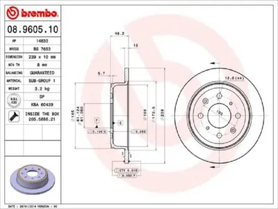 Produktbild von BREMBO Bremsscheiben (2 Stück) Hinterachse 08.9605.10