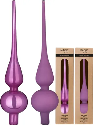 Christbaumspitze Glas 26cm 1 Stück matt / glänzend sort. - Wild Mauve
