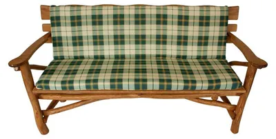 Produktbild von Auflage für 3-Sitzer Bank aus Baumwolle und Polyester in Grün-Beige kariert