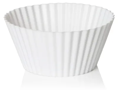 Muffinförmchen 6er-Set, 7 cm, Silikon, weiß, wiederverwendbar, spülmaschinenfest