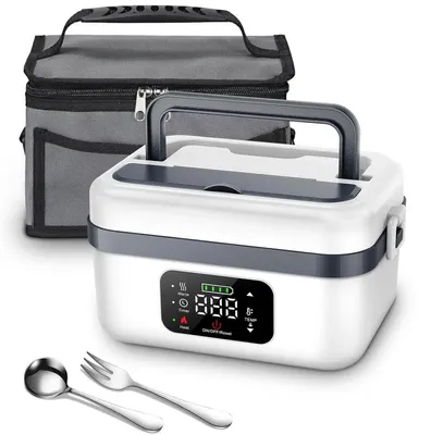 Immagine prodotto di Lunchbox elettrica senza fili, con batteria ricaricabile e funzione di riscaldamento automatica, colore bianco