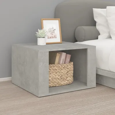 Produktbild von "2026 Promotion" Nachttisch - Beistelltisch - Betongrau 57x55x36 cm - Holzwerkstoff - Nachtkonsole CC28121