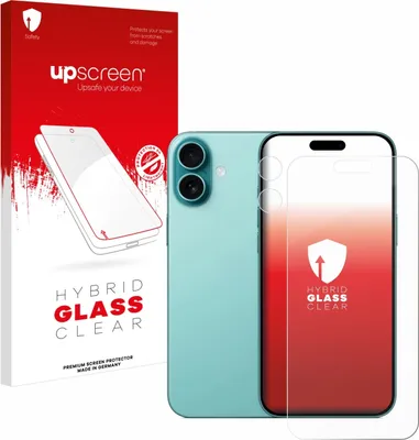 Produktbild von upscreen Schutzglas für Apple iPhone 16 Plus (Display+Kamera) Schutzfolie Panzer Folie Glas Display Schutz klar