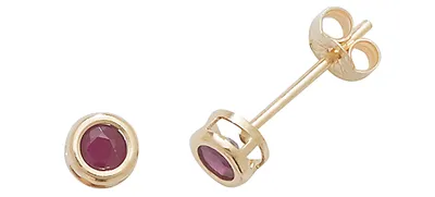 Produktbild von 9 Karat (375) Gold Damen - Paar Ohrstecker mit Rubin - 4mm*4mm; TRS1866