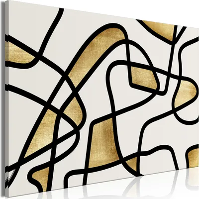 Produktbild von Vlies Leinwandbild - Golden Spiral (1 Part) Wide 30x20 cm Abstrakt a-A-0846-b-a