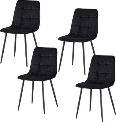 Produktbild von 4 Stühle Mesa Modern Samt, Sitzhöhe 49,5 cm, 44,5x53x86,5 cm (BxTxH)