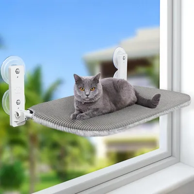 Immagine prodotto di Amaca per gatti da finestra, modello relax, pieghevole, colore grigio