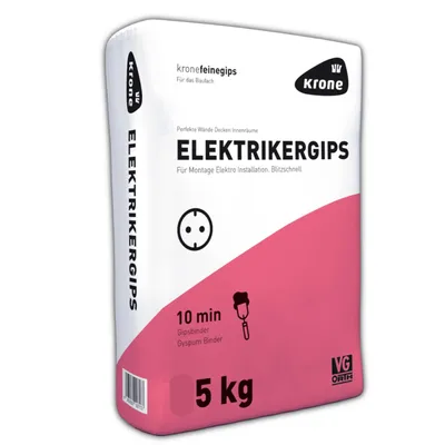 Produktbild von Krone Elektrikergips 5 kg – Schnell abbindender Montagegips für Elektroinstallation, Innenausbau & Reparaturen