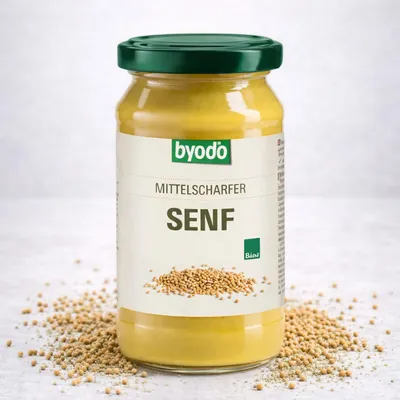 Produktbild von Byodo Mittelscharfer Senf (200 g) - 1 Glas