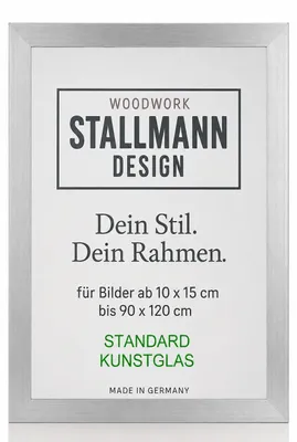 Produktbild von Bilderrahmen |Farbe:Silber|Bildgröße: 90x90 cm|30 mm breite MDF-Leiste|mit Kunstglas|moderner Fotorahmen
