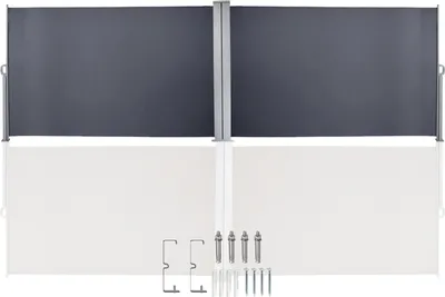 Obrázek produktu pro Jiubiaz Boční markýza Výsuvná balkonová antracitová ochrana proti slunci Plná kazetová obrazovka Soukromí Šedá 160*600cm