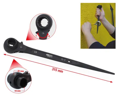 Obrázek produktu pro KS TOOLS Lešenářský klíč, oboustranný, 19x22mm ( 522.1922 )