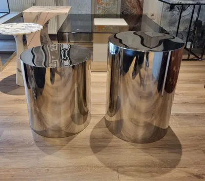Produktbild von Casa Padrino Luxus Metall Beistelltisch Set Silber - Luxus Wohnzimmer Möbel