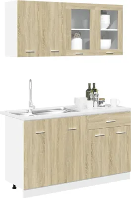 Produktbild von "Winterschlussverkauf "Sideboard Küche Moderne - CLORIS - Buffetschrank - 4-tlg. Küchenschrank-Set Lyon Sonoma-Eiche Holzwerkstoff - DEMöbel2884437
