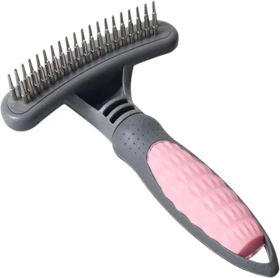 Imagen del producto de Peine desenredante para perros y gatos, con 39 dientes, doble hilera, ideal para el cuidado de pelo largo