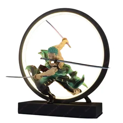 Imagen del producto de Figura de PVC de Roronoa Zoro con luz LED redonda - Decoración