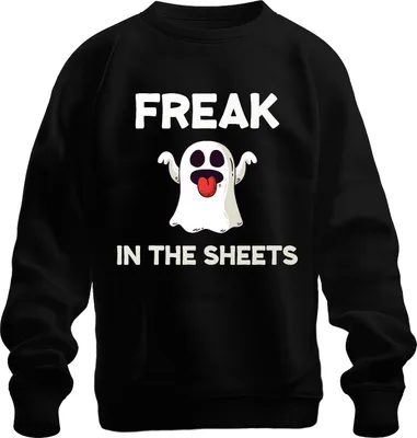Produktbild von FREAK IN THE SHEETS Halloween Geist lustig Geschenk y Frech Uni Sweatshirt Pullover, Schwarz, S