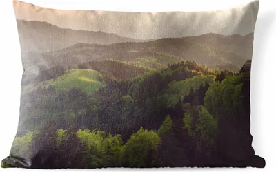 Produktbild von MuchoWow® Outdoor Kissen - Sonnenuntergang im deutschen Schwarzwald in Europa - 60x40 cm - Wetterfest - Lounge Kissen - Zierkissen - Kissen für Innenräume