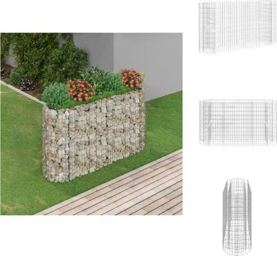 Image de vidaXL Jardinière surélevée en gabions, en fer galvanisé, 190x50x100 cm - Pots de fleurs et jardinières