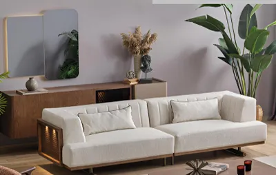 Obrázek produktu pro Moderní čtyřmístná pohovka, designová pohovka do obývacího pokoje, čalouněná pohovka