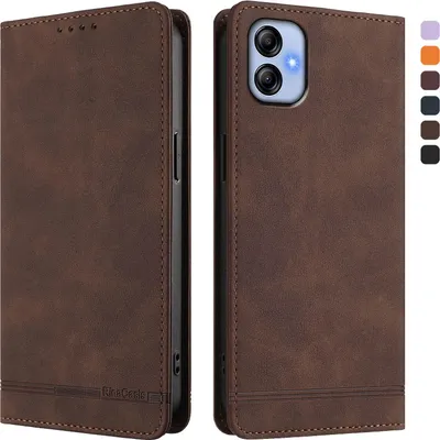 Produktbild von Hülle für Samsung Galaxy A04E, Retro Kunstleder Ständer Klapphülle mit Kartenfächer und Magnetische Braun