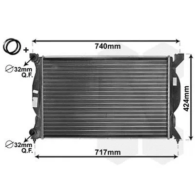 Produktbild von Van Wezel Wasserkühler für Audi A4 A6 + Avant Seat Exeo 1,6-2,0 + TDI FSI