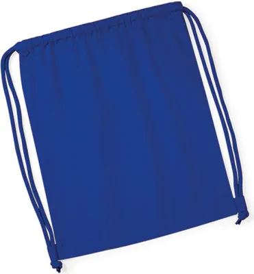 Immagine prodotto di Westford Mill W260 | Borsa da ginnastica in cotone organico Premium, 37 x 46 cm - Colore: Bright Royal - Dimensioni: 37 x 46 cm
