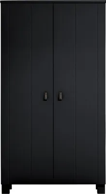 Produktbild von Woood Ties Kleiderschrank Aus Kiefer, 2-Türig, Schwarz
