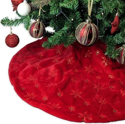 Produktbild von Unique Living - Weihnachtsbaumdecke Amara - 120x120cm - Rot