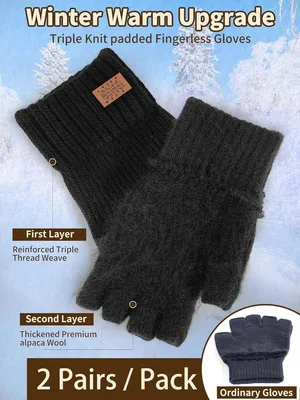 Warme gestrickte Winterhandschuhe zum Laufen, Radfahren und Fahren