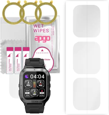Produktbild von apgo 3 Stück Schutzfolie, klar, kompatibel mit Maxcom FW67 TITAN Pro Smartwatch, Hydrogel Displayschutzfolie mit Positionierhilfe, Displayfolie, robust und kratzfest