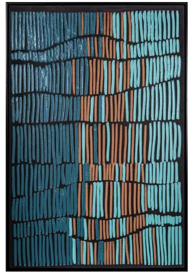 Leinwandfoto mit Holzrahmen, blau-weiß, 82,6 x 4,3 x 122,6 cm