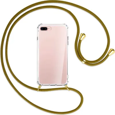 Produktbild von Handykette Backcover-Schutzhülle mit Band (Metall goldfarben) für Apple iPhone 7 Plus / 8 Plus - khaki