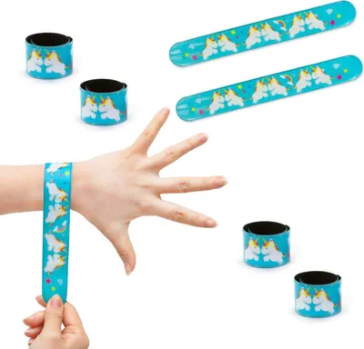 Produktbild von 2 x Oblique Unique Einhorn Schnapparmbänder Armbänder Kindergeburtstag Mitgebsel - türkis