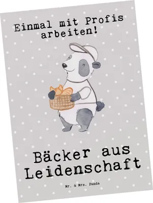 Produktbild von Mr. & Mrs. Panda Postkarte Bäcker Leidenschaft - Grau Pastell - Geschenk, Spruch, Bäckerei, Backstube, Ansichtskarten, Ansichtskarte, Postkarten, Fotokarte, Grußkarte