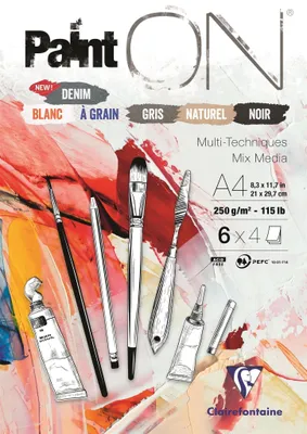 Image de Clairefontaine Paint'On Bloc A4 250g assorti 24Fl