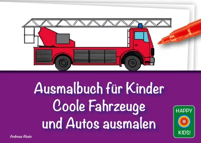 Produktbild von Ausmalbuch für Kinder - Coole Fahrzeuge und Autos ausmalen