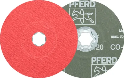 Produktbild von PFERD TOOLS COMBICLICK Keramikkorn Fiberscheibe Ø 125 mm CO-COOL120 für Edelstahl