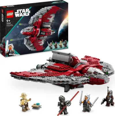 Produktbild von LEGO 75362 Star Wars Ahsoka Tanos T-6 Jedi Shuttle Set, baubares Raumschiff-Spielzeug mit 4 Minifiguren inkl. Sabine Wren und Marrok mit Lichtschwertern, Geschenk für Fans der Ahsoka-Serie