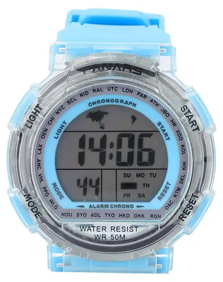 Produktbild von Leichte elektronische Uhr, multifunktional, wasserdicht, sportlich, farbenfroh, leuchtende Digitaluhr, blau