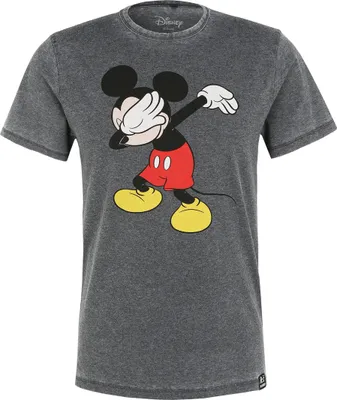 Immagine prodotto di T-shirt Disney Mickey Mouse con effetto "dabbing", design classico, colore grigio scuro, taglia S