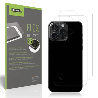 Produktbild von 2x Full Cover Schutzfolie matt für Apple iPhone 16 Pro Rückseite Panzerfolie Anti-Shock