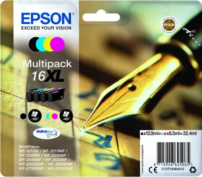 Produktbild von Tintenpatrone Epson Mutlipack 16XL schwarz/cyan/magenta/yellow Packung mit 8 Stück