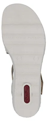 Produktbild von Rieker Damen Sandalette mit Plateau und Keilabsatz sehr leicht 67410, Größe:42 EU, Farbe:Beige